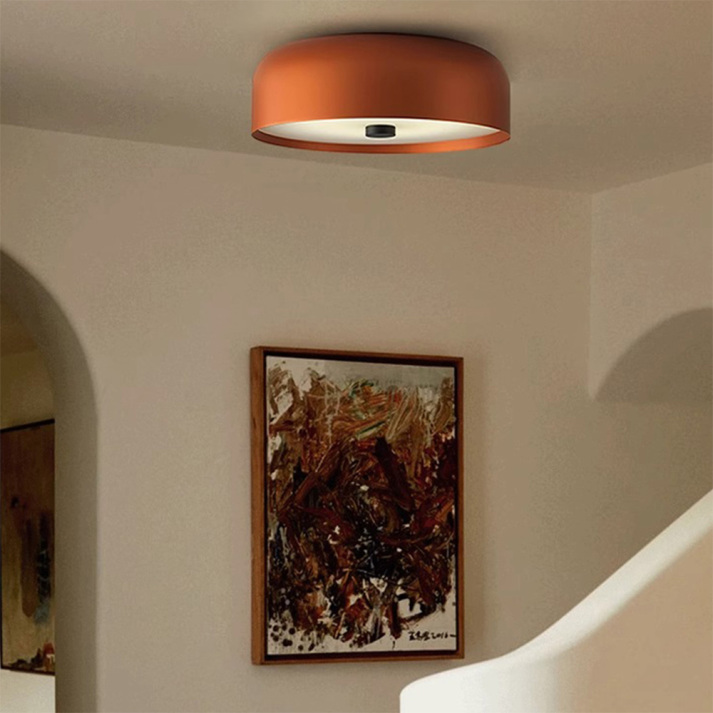 Nordisk retro rund minimalistisk indbygningsloftlampe