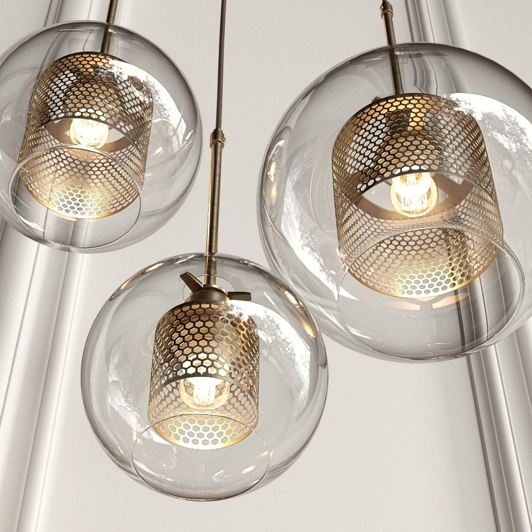 Cylura | Moderne klar glas og perforeret indre lampe pendellampe