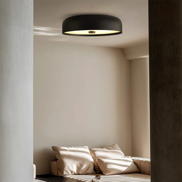 Nordisk retro rund minimalistisk indbygningsloftlampe