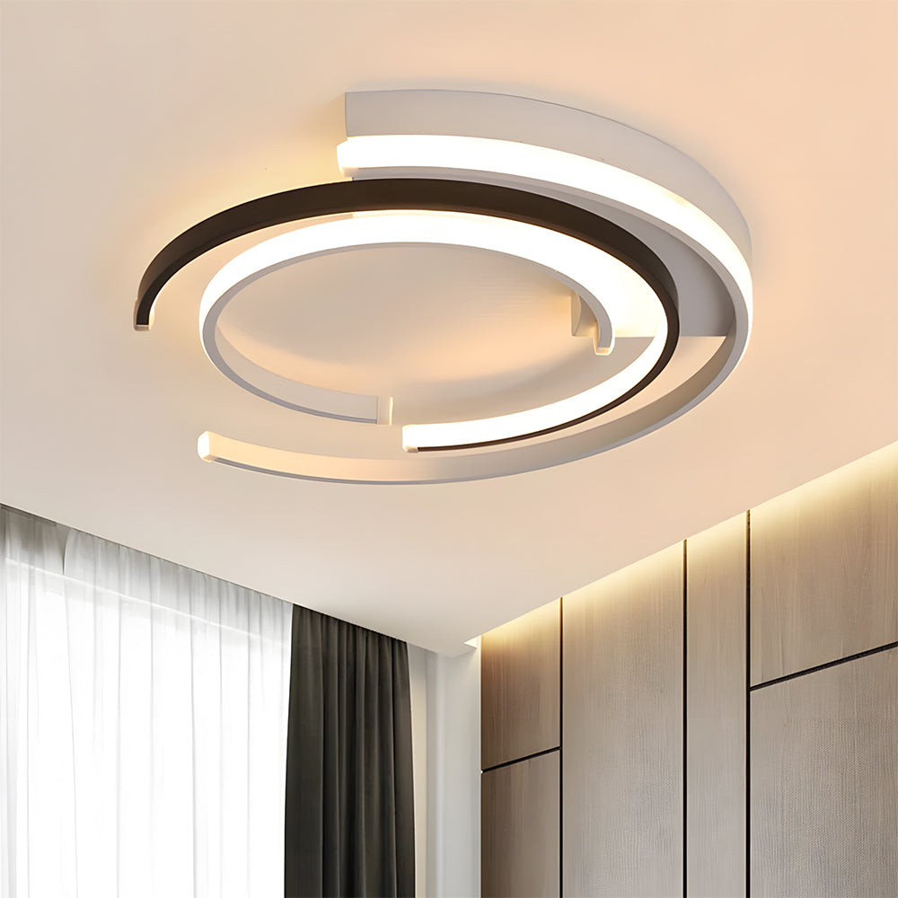 Eclipse | Moderne overlappende ring flush mount loftslampe