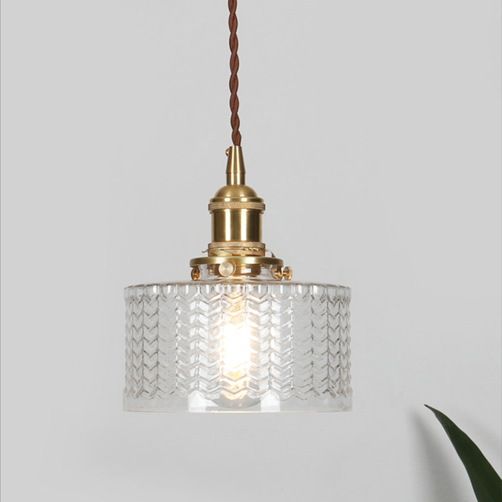 Viridis | Retro tekstureret glas cylinder pendellampe