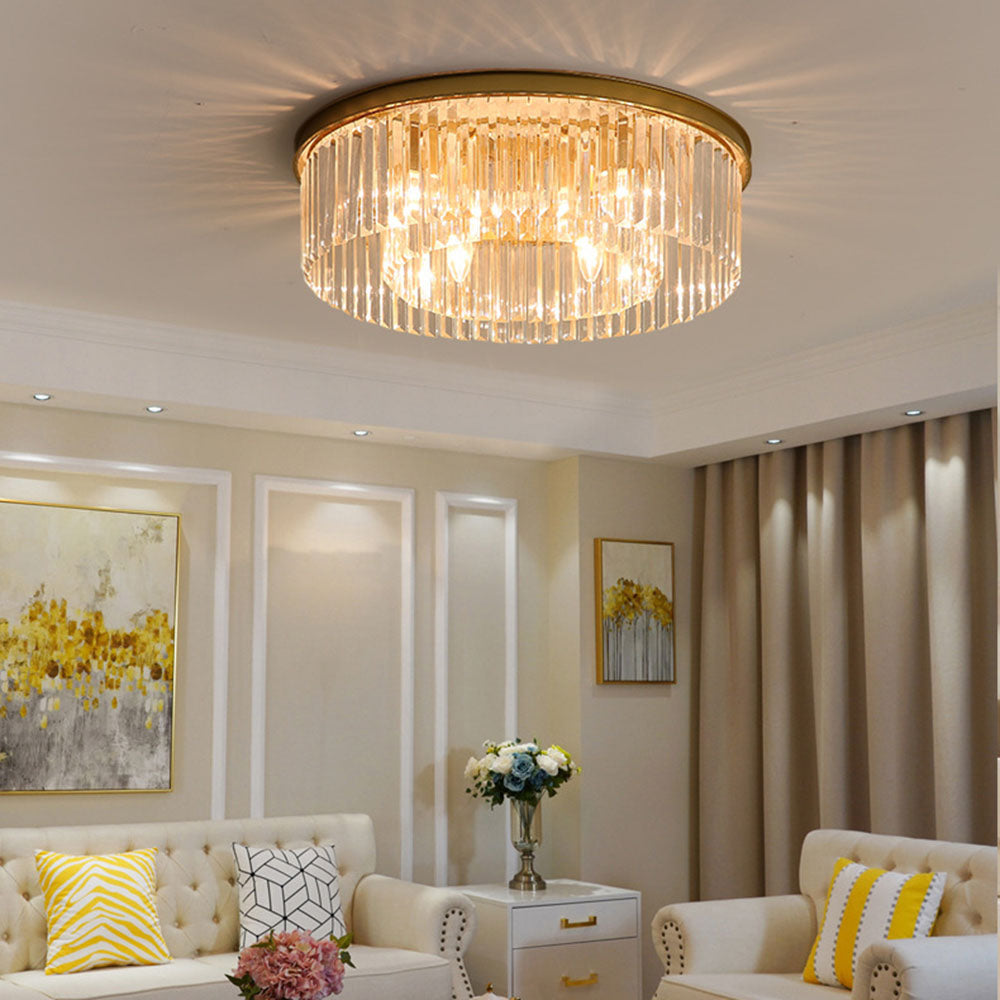 Clarita | Moderne rund krystalprisme loftslampe
