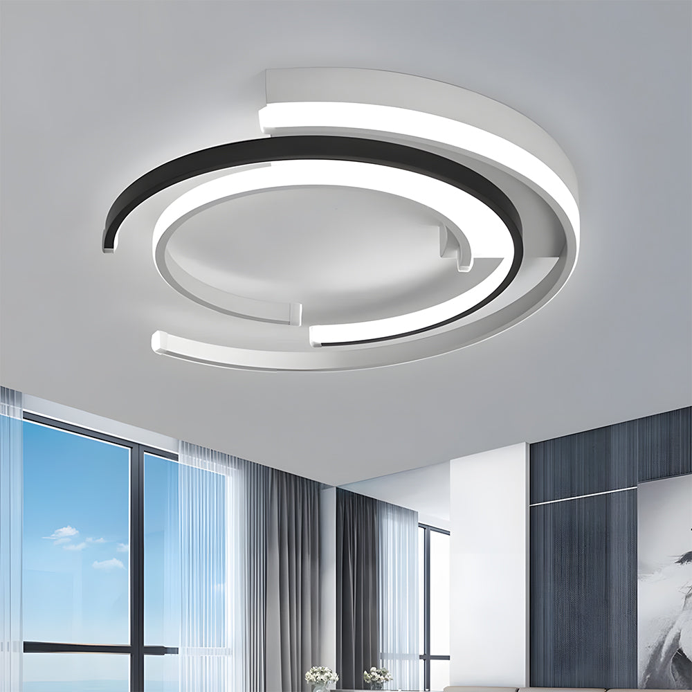 Eclipse | Moderne overlappende ring flush mount loftslampe