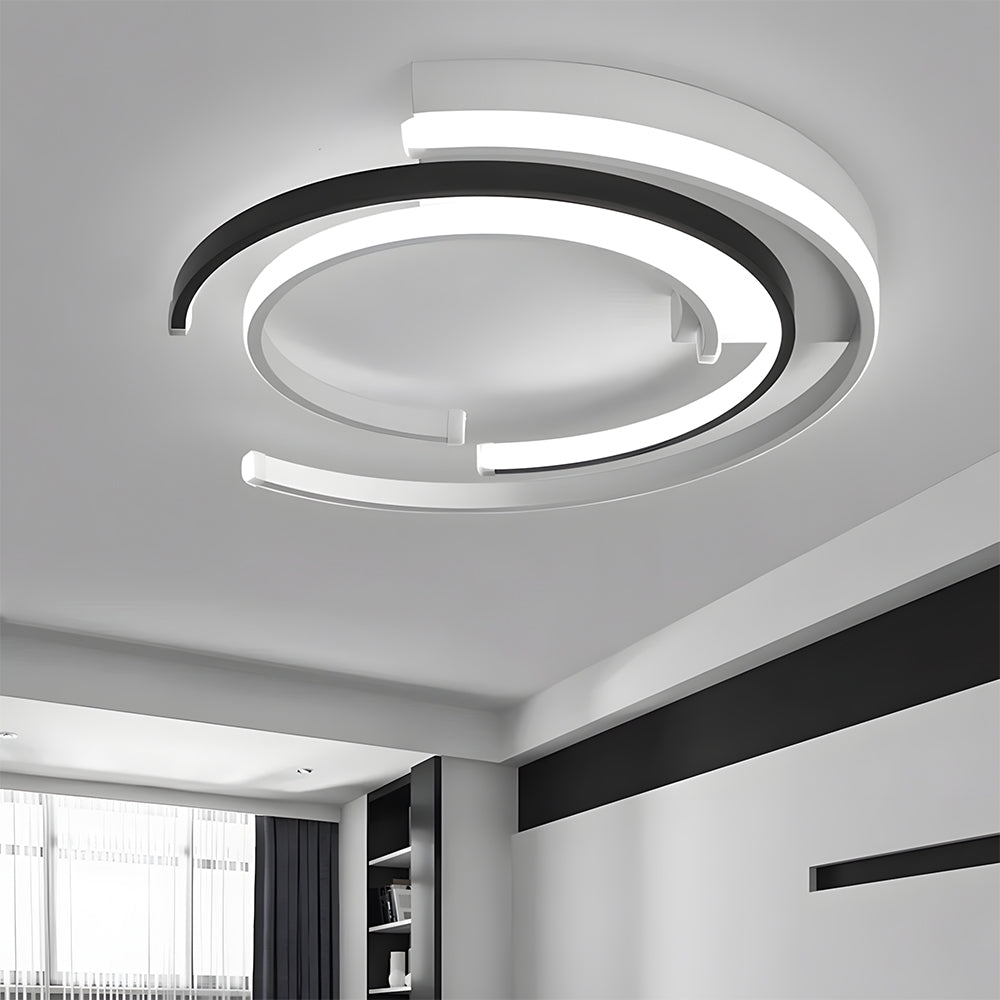 Eclipse | Moderne overlappende ring flush mount loftslampe