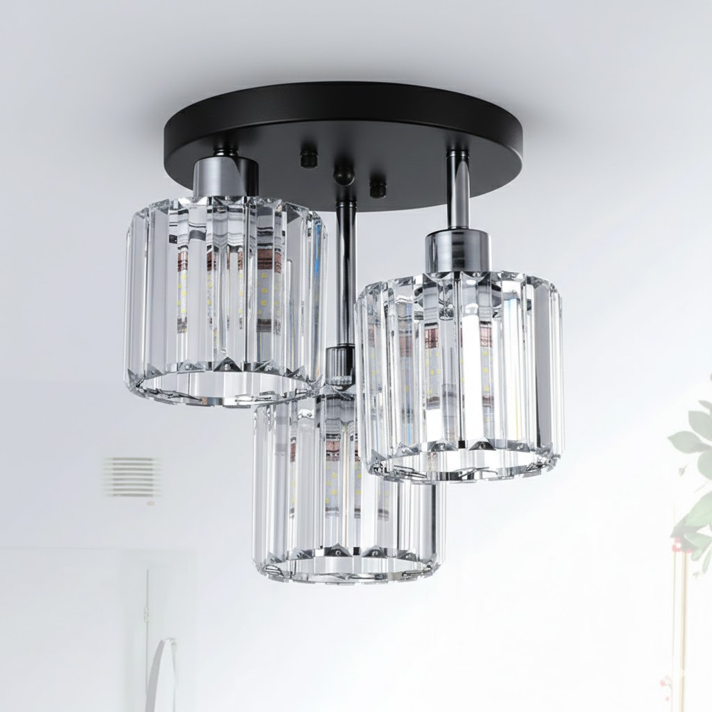 Luminera | Elegant krystalglas semi-flush loftslampe