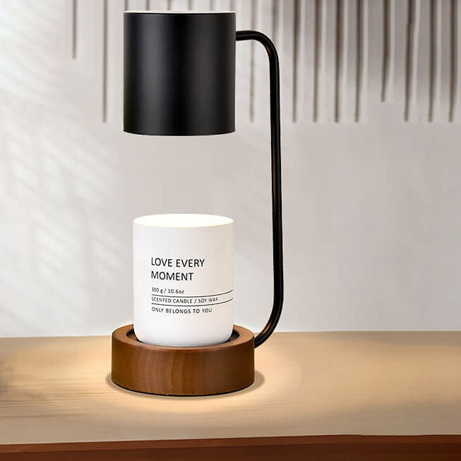 Japansk minimalistisk træfod dæmpbar stearinlysvarmer bordlampe
