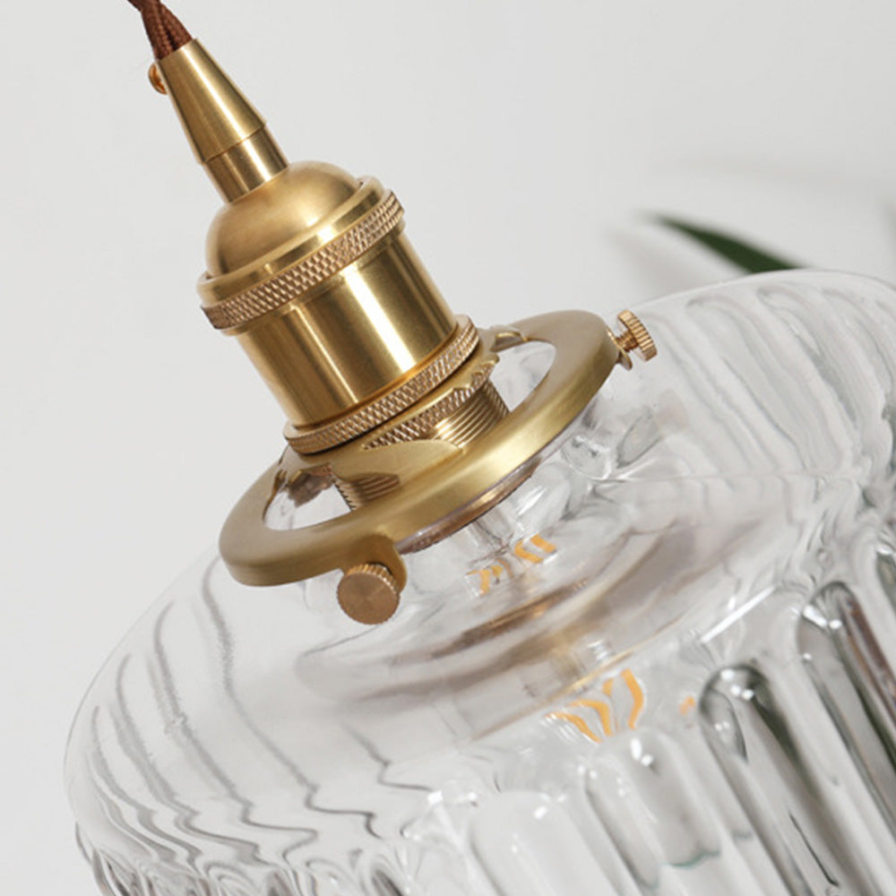 Viridis | Retro tekstureret glas cylinder pendellampe