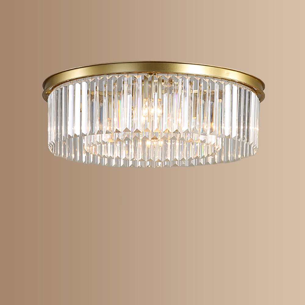 Clarita | Moderne rund krystalprisme loftslampe