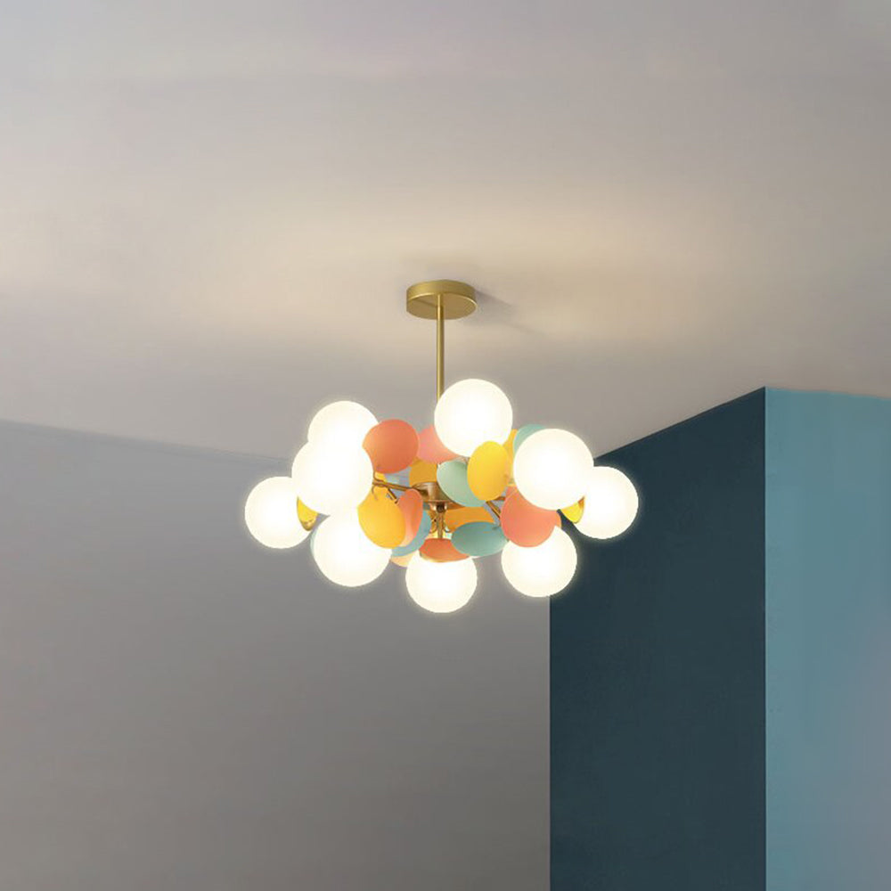 Florian | Luksuriøs geometrisk gren design glas kugle lysekrone