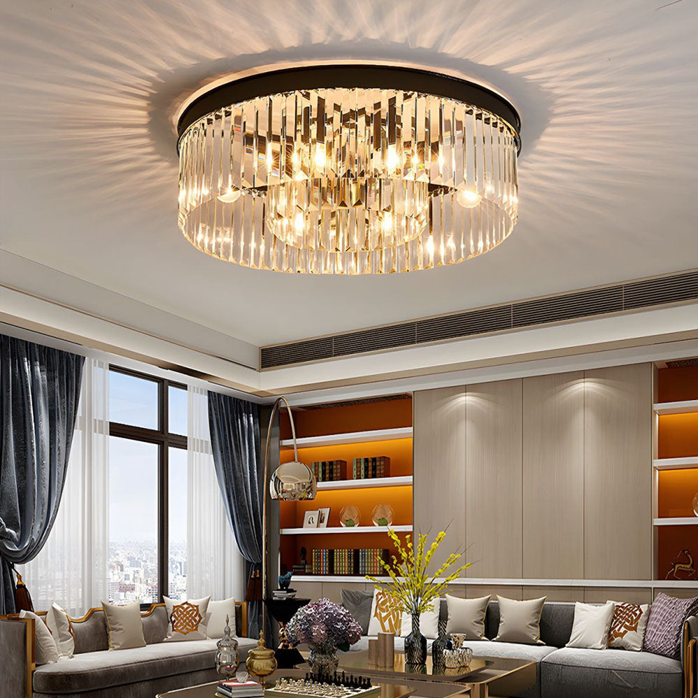 Clarita | Moderne rund krystalprisme loftslampe