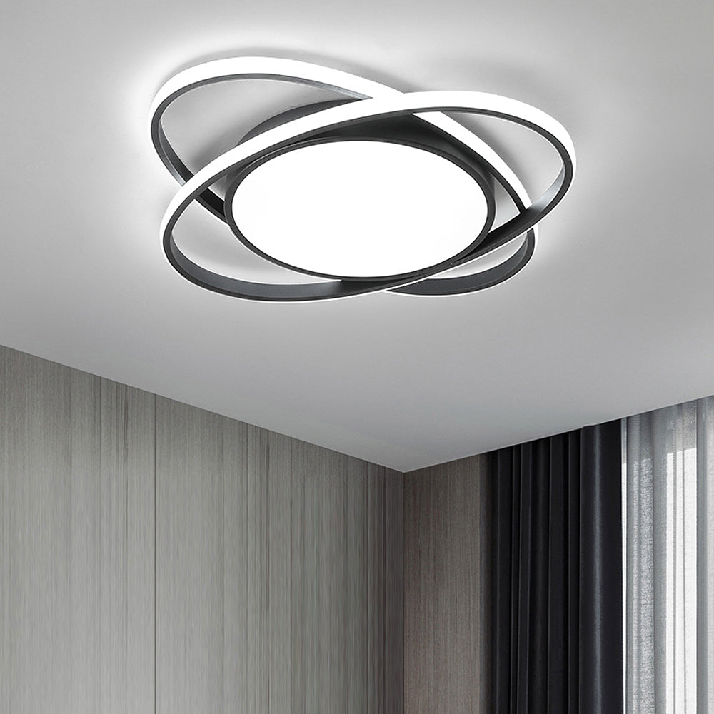 Auria | Slank lagdelt sammenlåst ring loftslampe