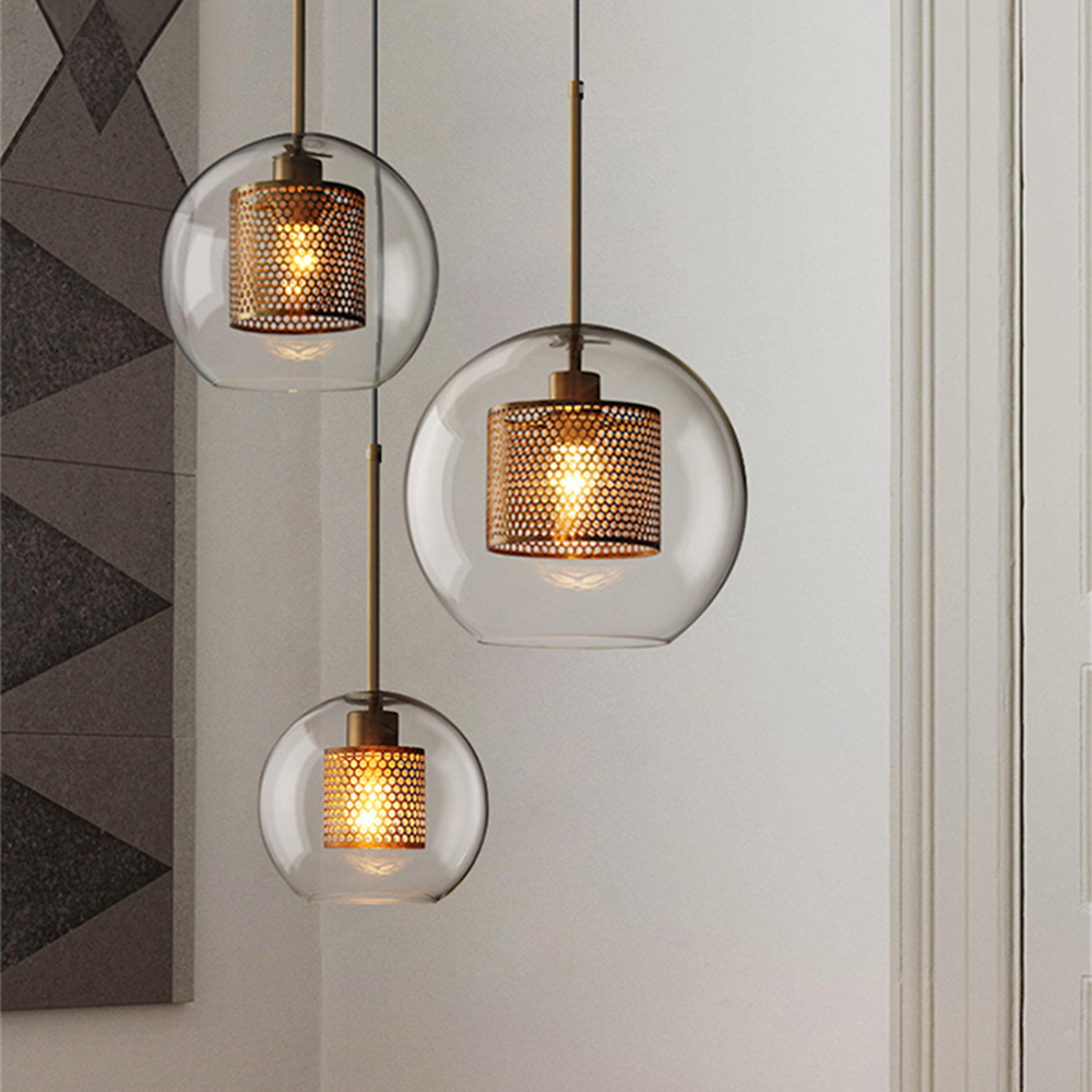 Cylura | Moderne klar glas og perforeret indre lampe pendellampe