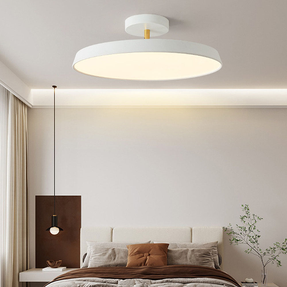 Novus | Moderne rund flush mount loftslampe med fladt panel