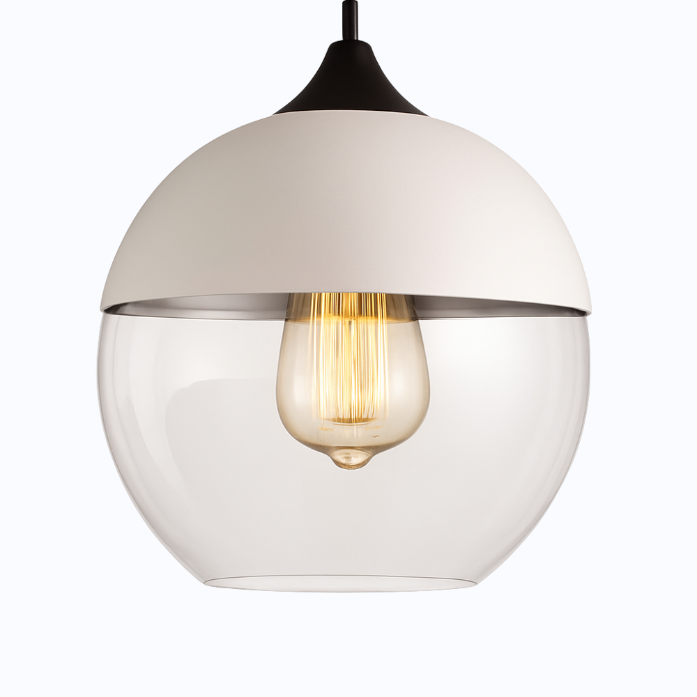 Verphine | Moderne industriel glas- og metalloftslampe