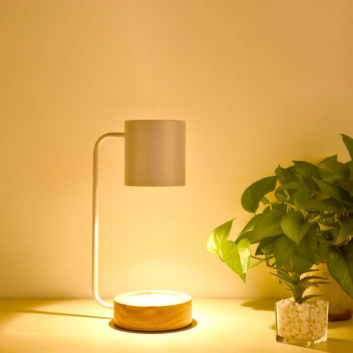Japansk minimalistisk træfod dæmpbar stearinlysvarmer bordlampe
