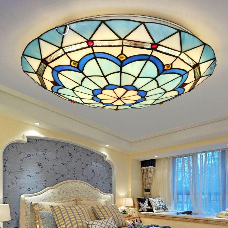 Eldiris | Tiffany glas mosaik indbygget loftslampe