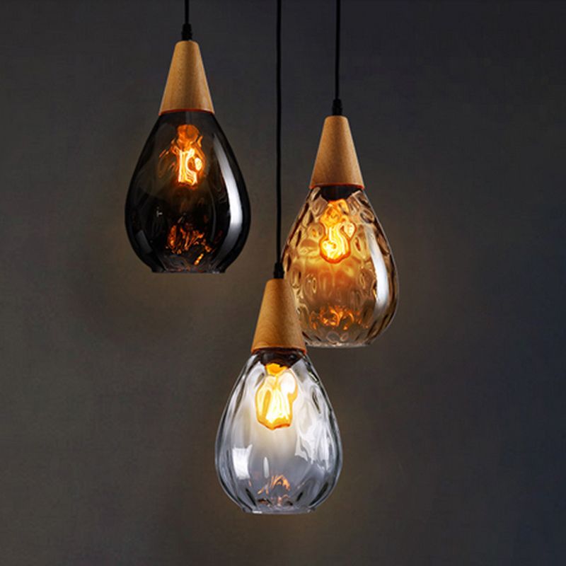 Niris| Minimalistisk dråbeformet tekstureret glas pendellampe