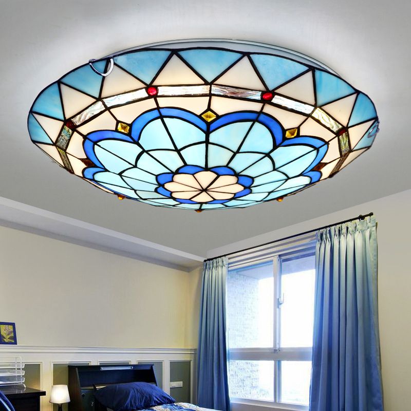 Eldiris | Tiffany glas mosaik indbygget loftslampe