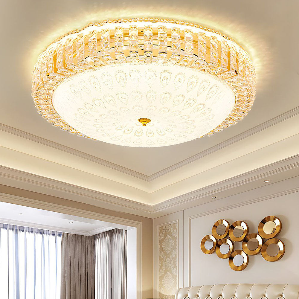 Auralis | Moderne geometrisk krystalring loftslampe