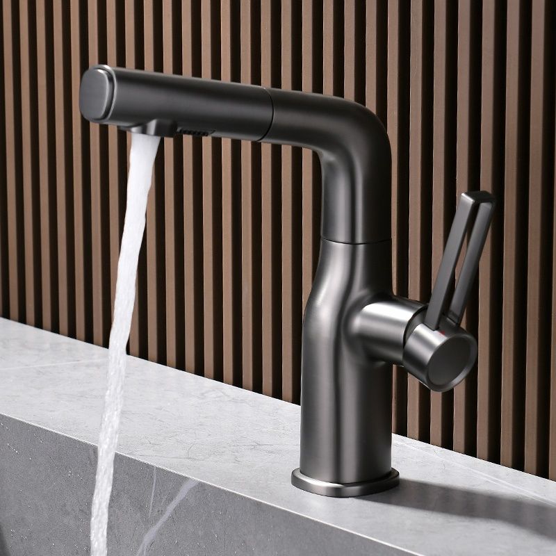 Mysivalla | Moderne buet søjle badeværelsesvaskarmatur med udtrækkeligt udløb