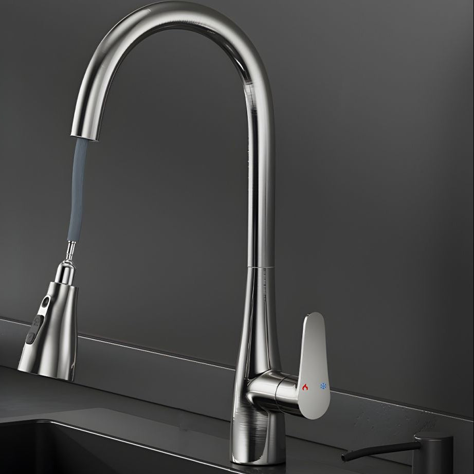 Aerialvik | Moderne høj bue berøringsfri udtrækkelig tud til køkkenvaskarmatur