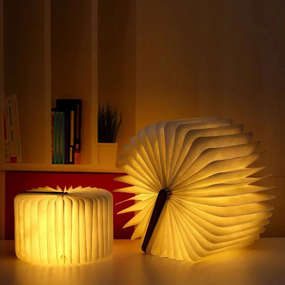 Sammenklappelig bogstil bærbar genopladelig bordlampe