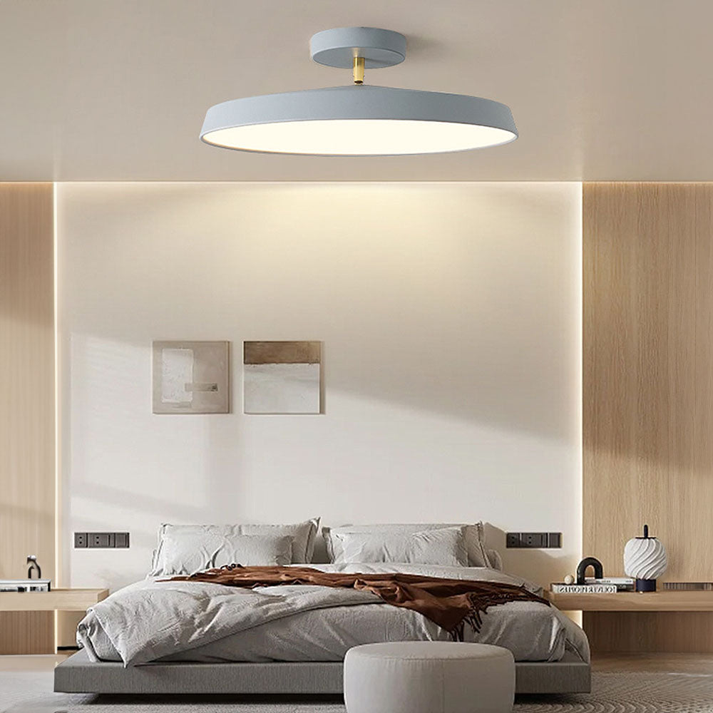 Novus | Moderne rund flush mount loftslampe med fladt panel