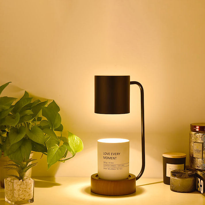 Japansk minimalistisk træfod dæmpbar stearinlysvarmer bordlampe