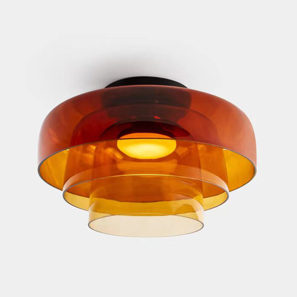 Nebula | Moderne lagdelt glødende glas kuppelloftslampe