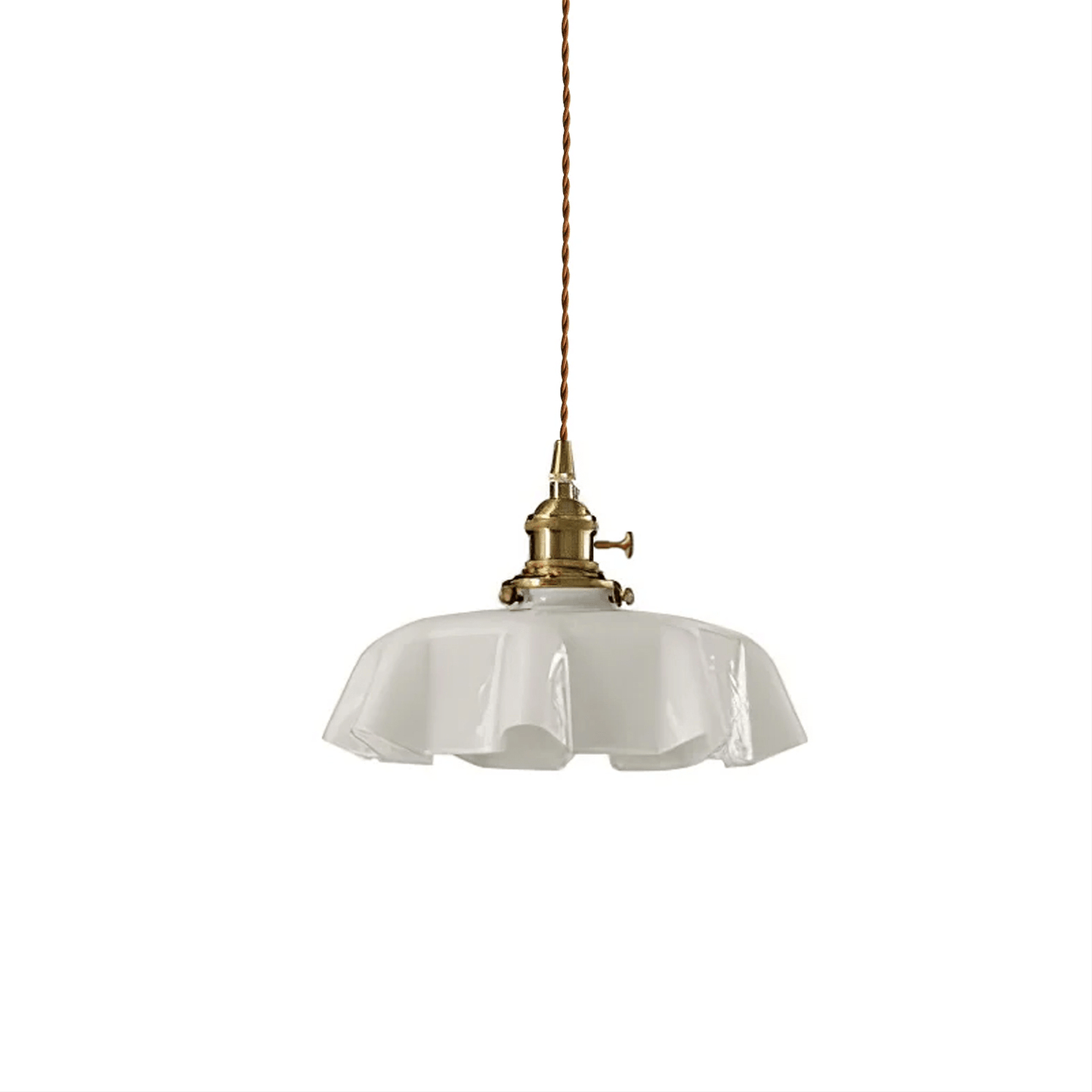 Kelvarna | Vintage plisseret glas fløjl pendellampe