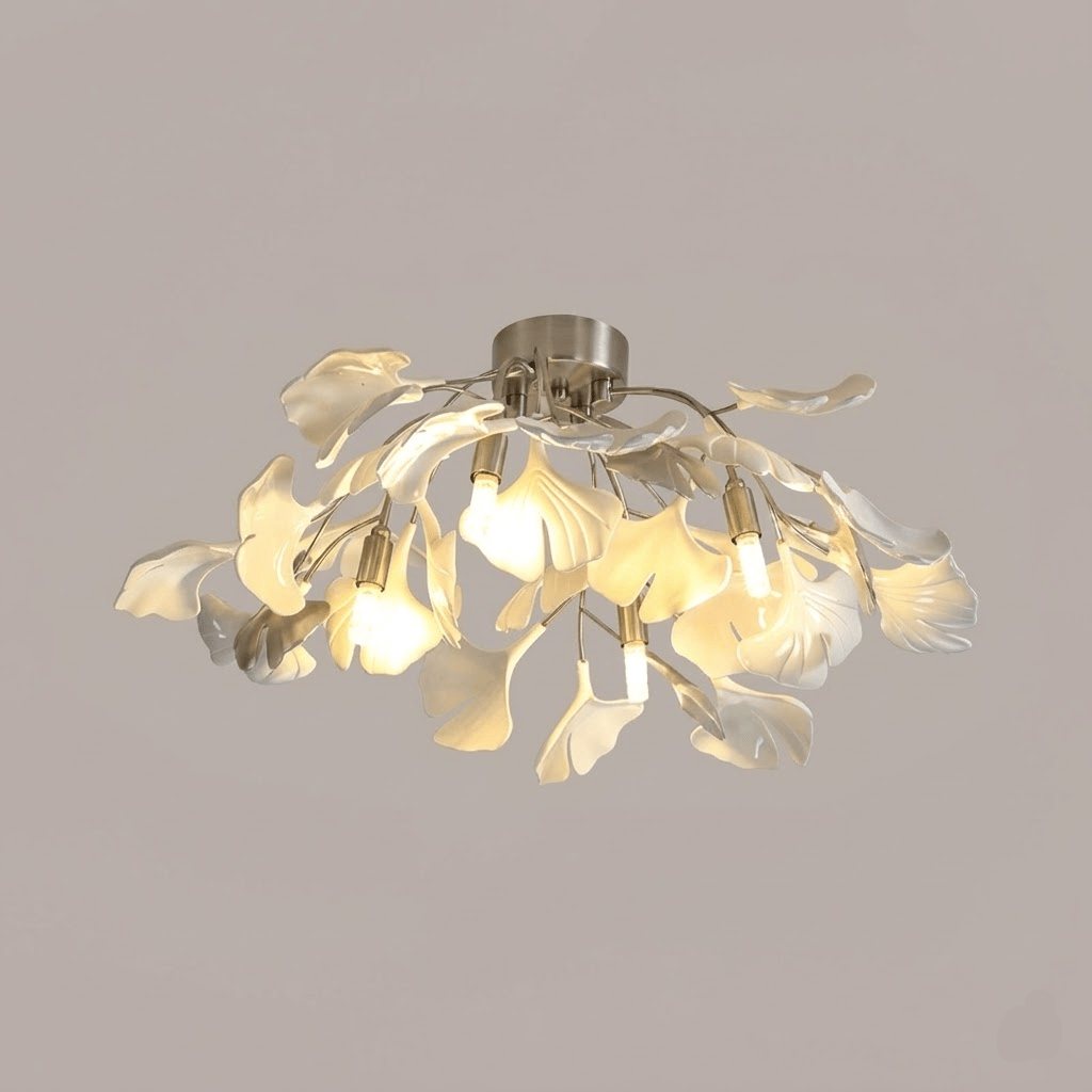 Zephryon | Botanisk keramisk bladklynge loftslampe