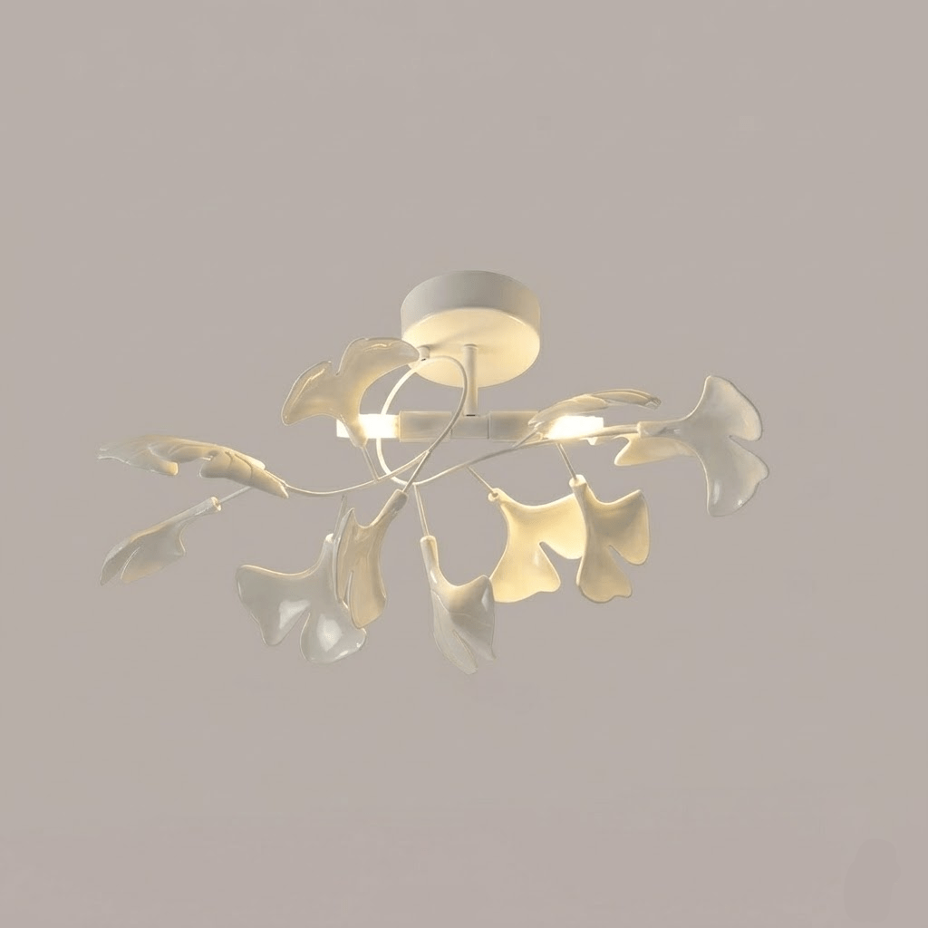 Zephryon | Botanisk keramisk bladklynge loftslampe