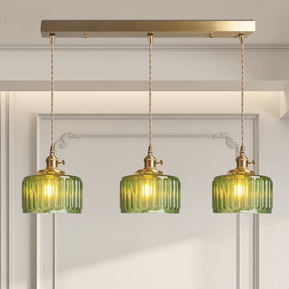Viridis | Retro tekstureret glas cylinder pendellampe