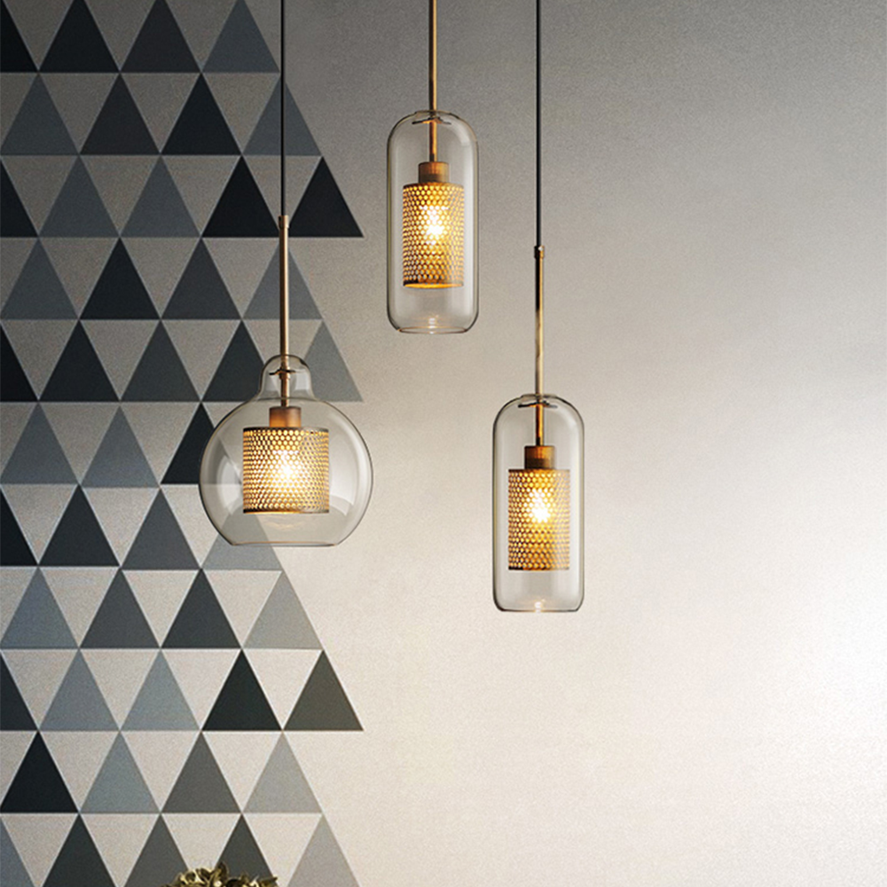 Cylura | Moderne klar glas og perforeret indre lampe pendellampe