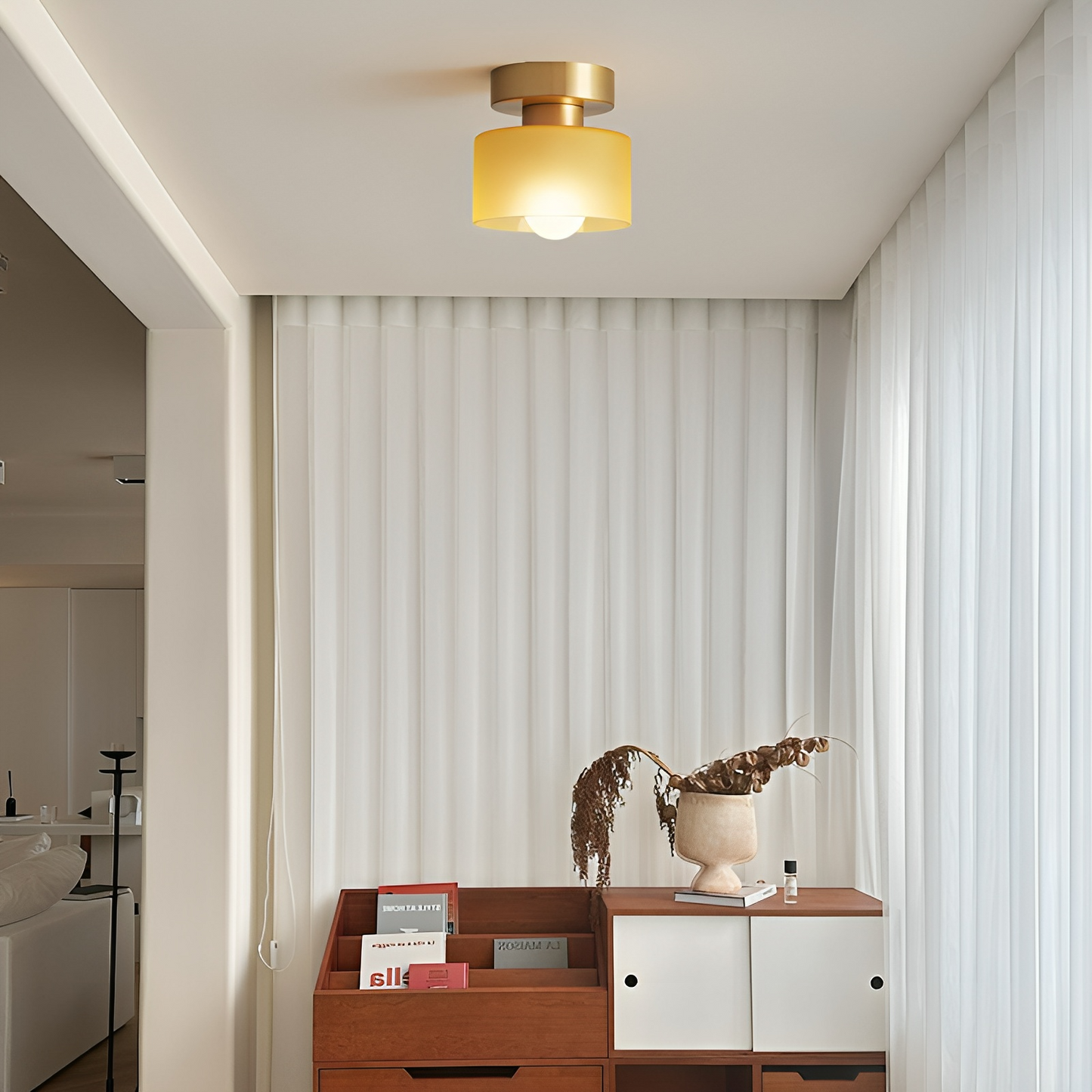 Aurel | Moderne Bauhaus cylindrisk glas indbygningsloftlampe