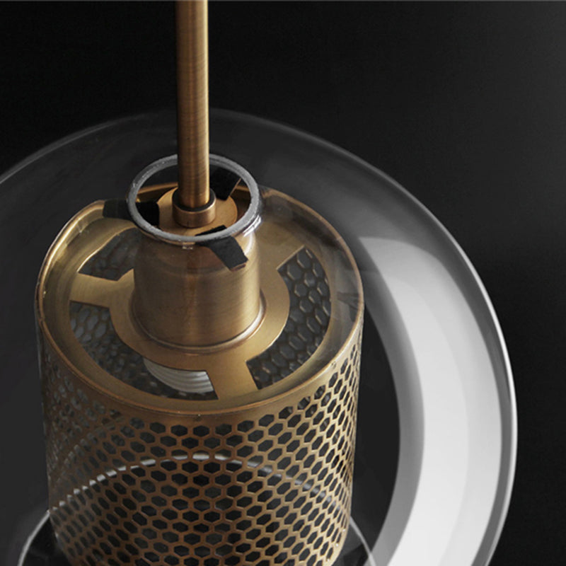 Vaelindor | Slank kugle glas gylden pendellampe
