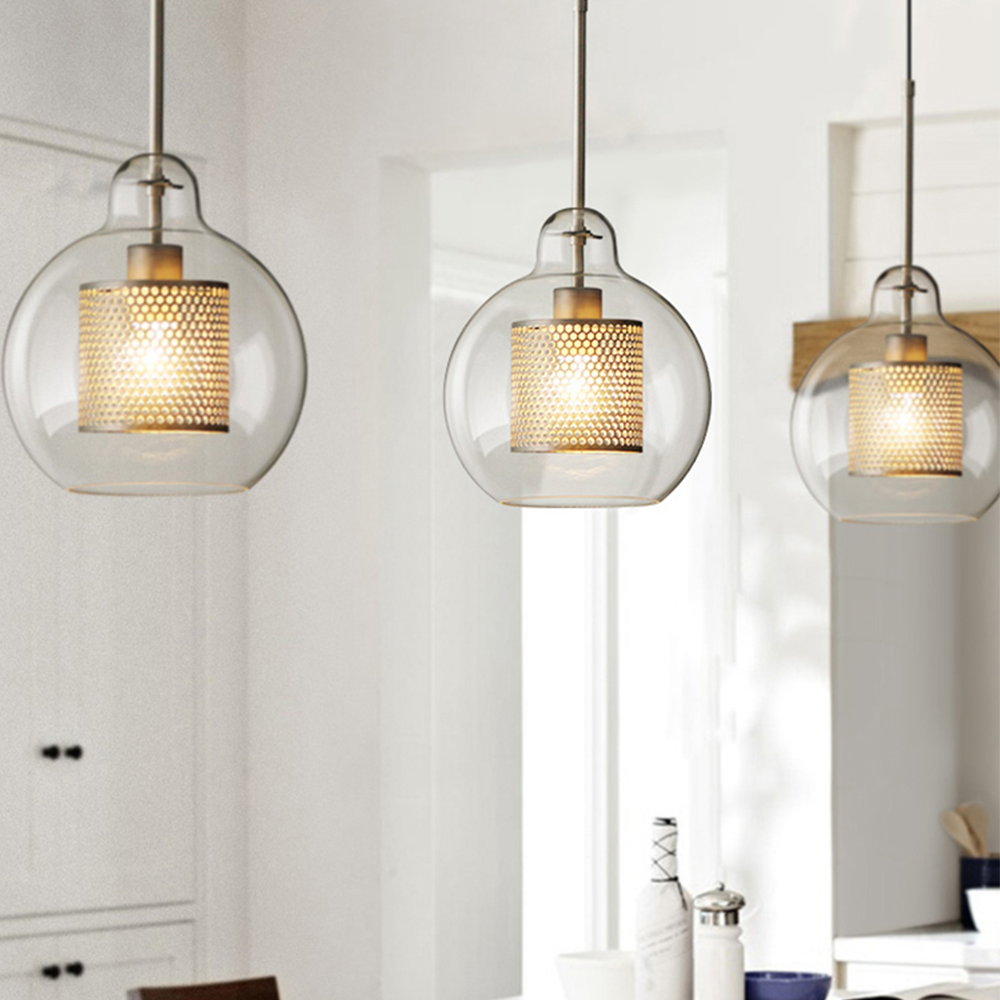 Cylura | Moderne klar glas og perforeret indre lampe pendellampe
