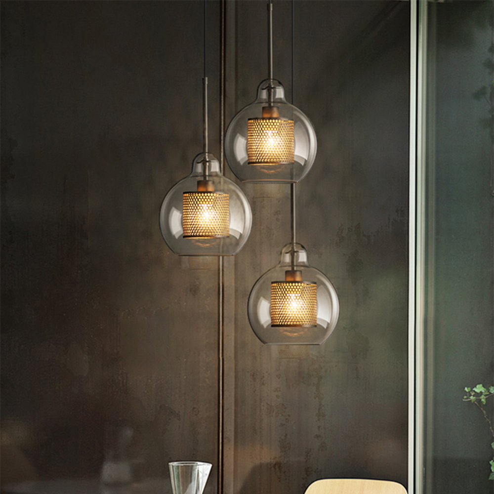 Cylura | Moderne klar glas og perforeret indre lampe pendellampe