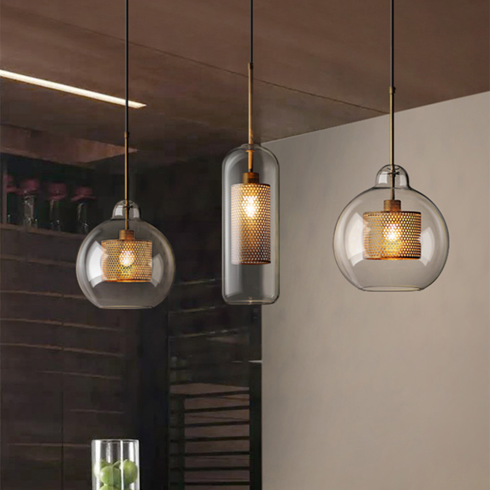 Cylura | Moderne klar glas og perforeret indre lampe pendellampe