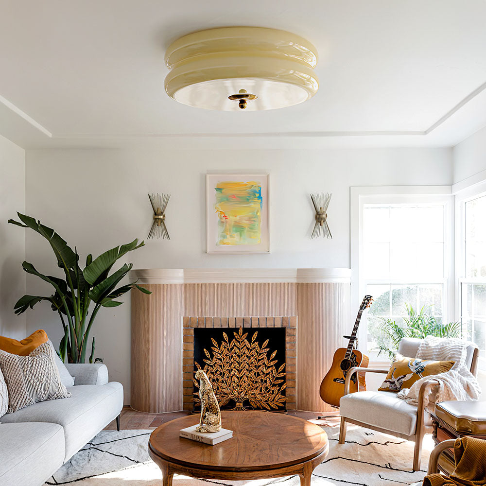 Crema | Vintage cremeglas flush mount loftslampe
