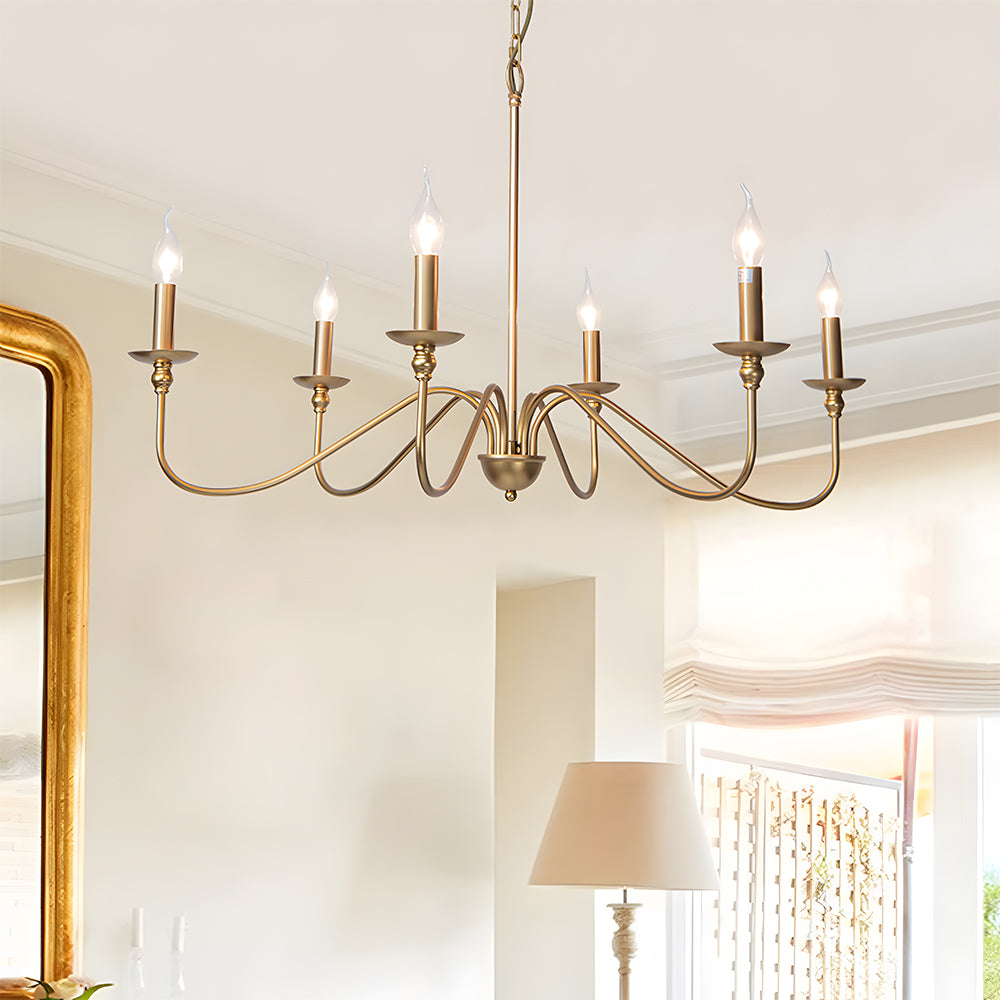 Virona | Moderne sort lysestage-stil buet arm lysekrone