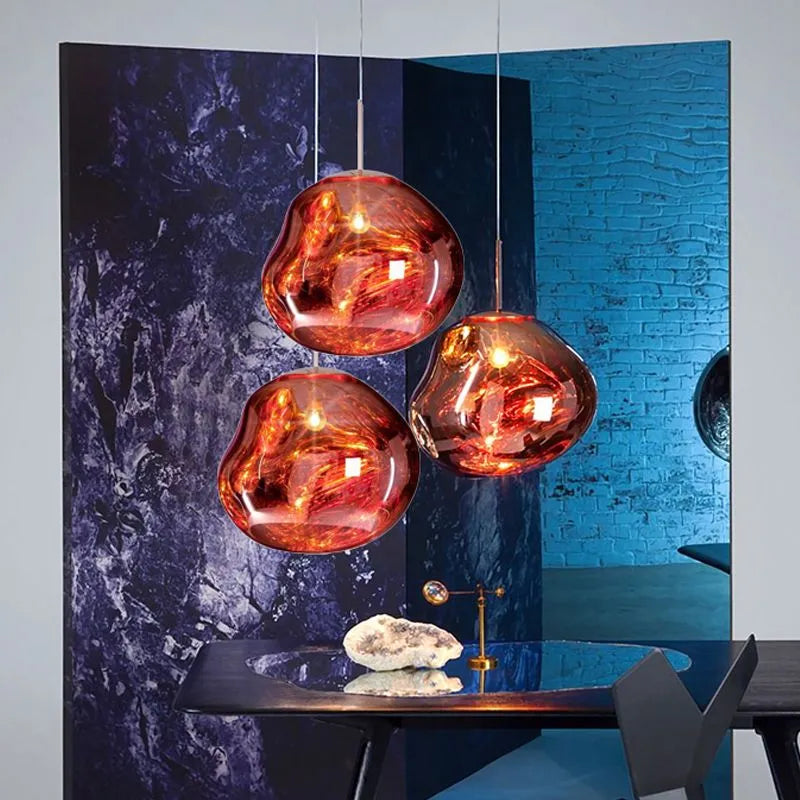 Zora | Moderne abstrakt smeltet glas gennemsigtig pendellampe