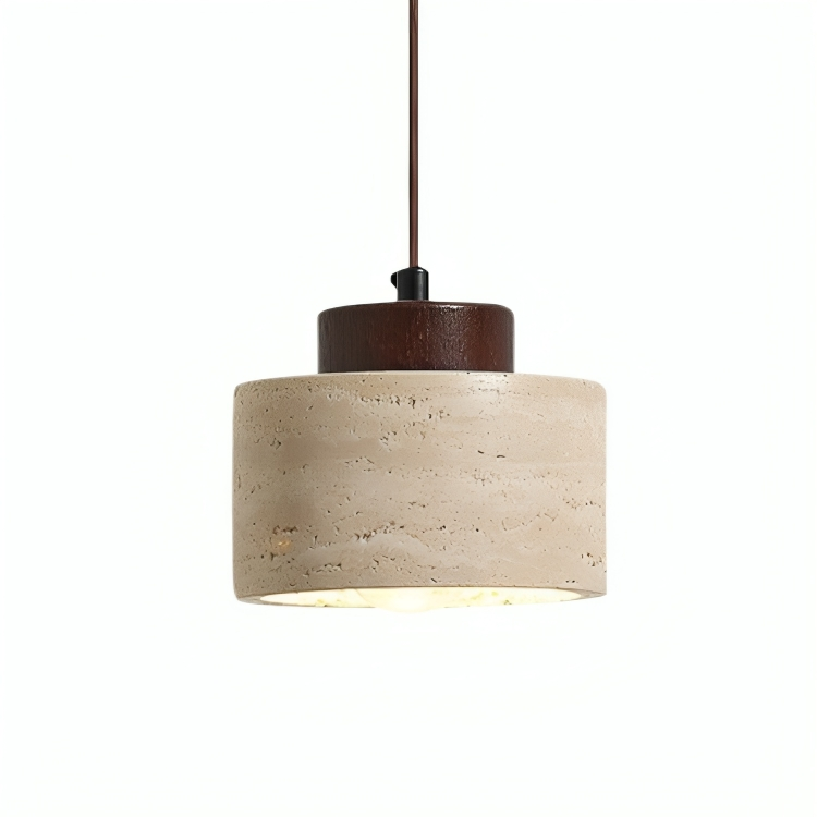 Lithos | Minimalistisk cylinder travertinsten pendel