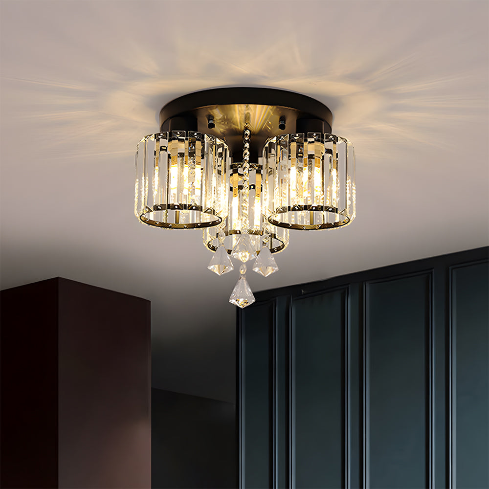 Vespera | Moderne multi-hoved krystalprisme flush mount loftslampe