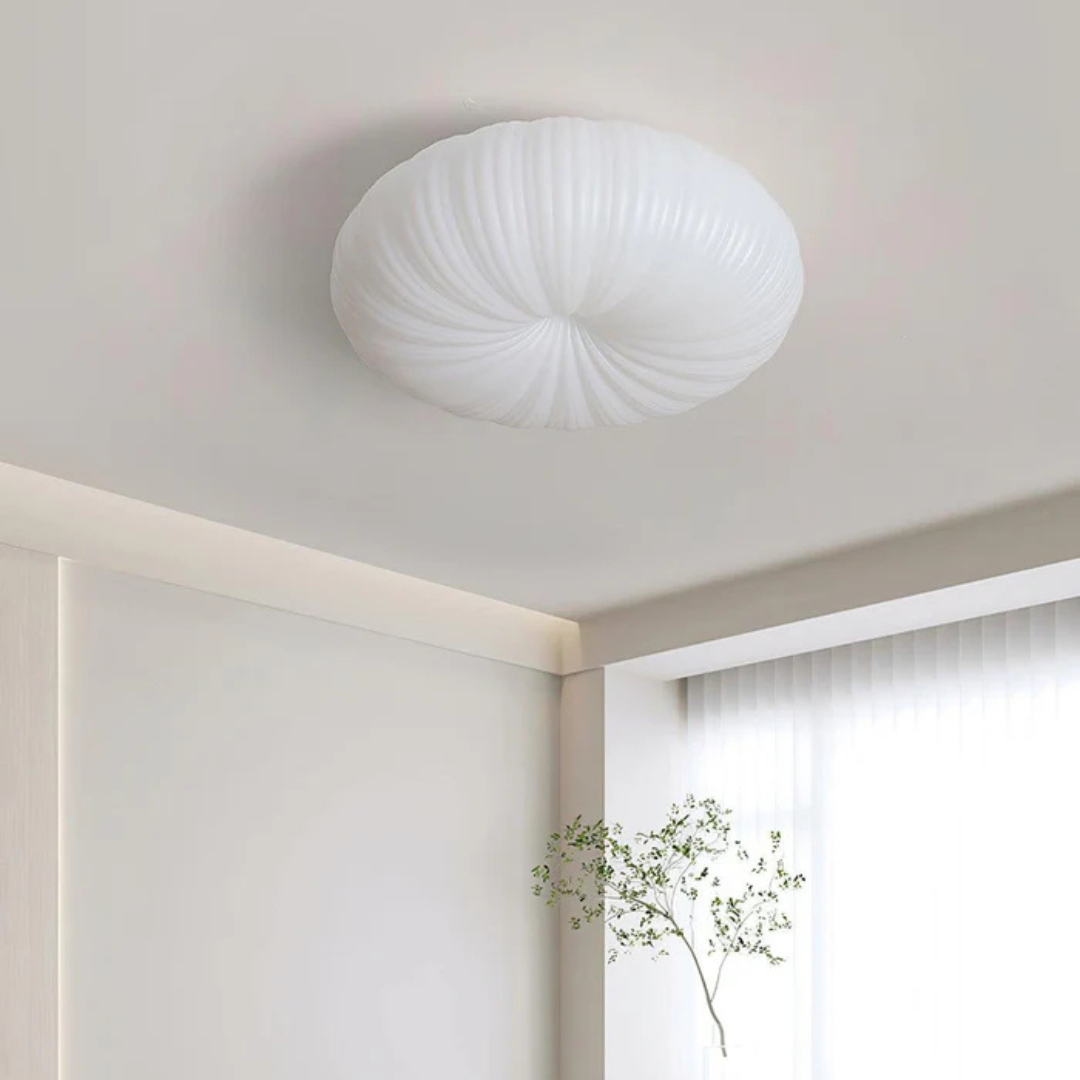 Plisseret akryl skulpturel indbygningsloftlampe