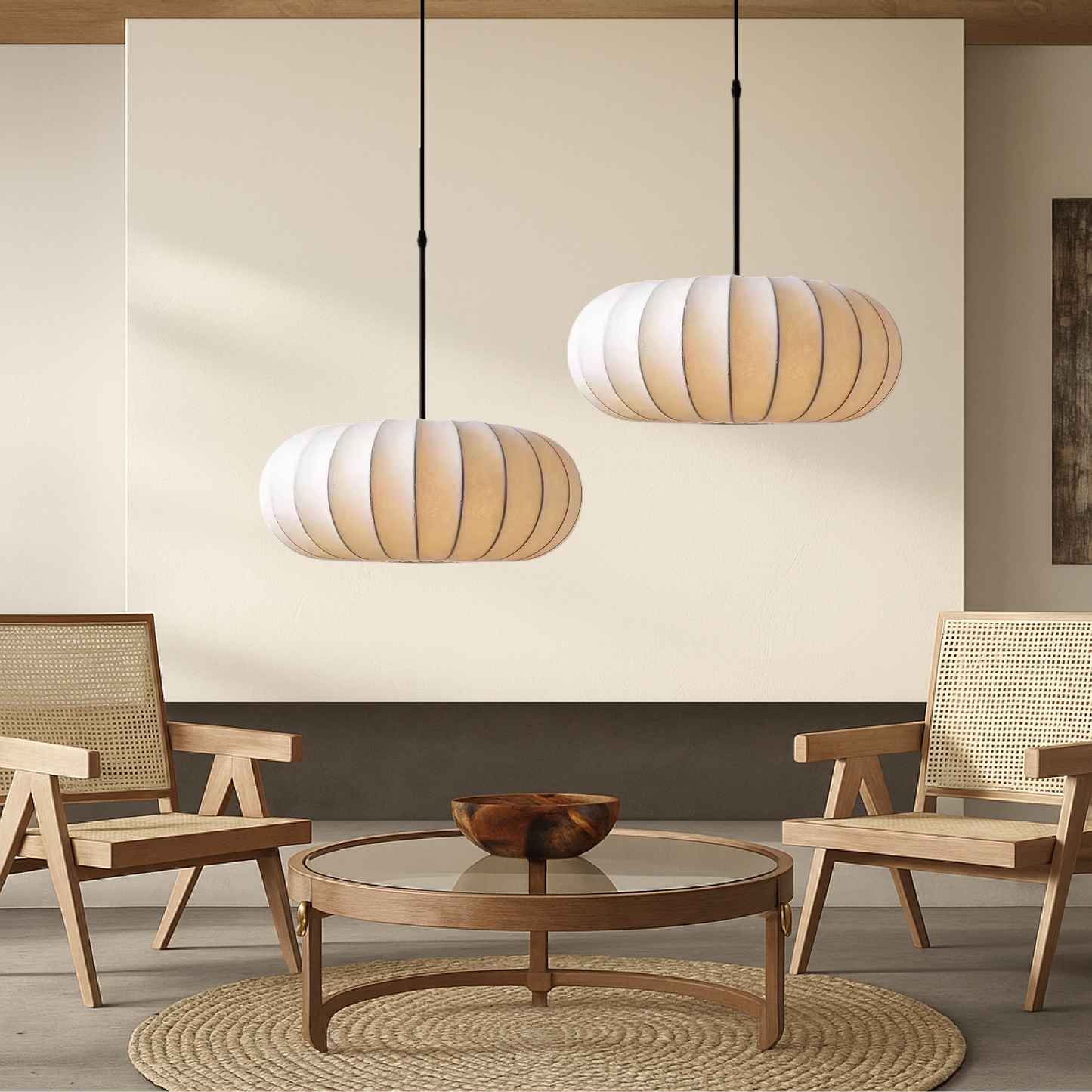 Serica | Wabi Sabi ribbet oval pendellampe