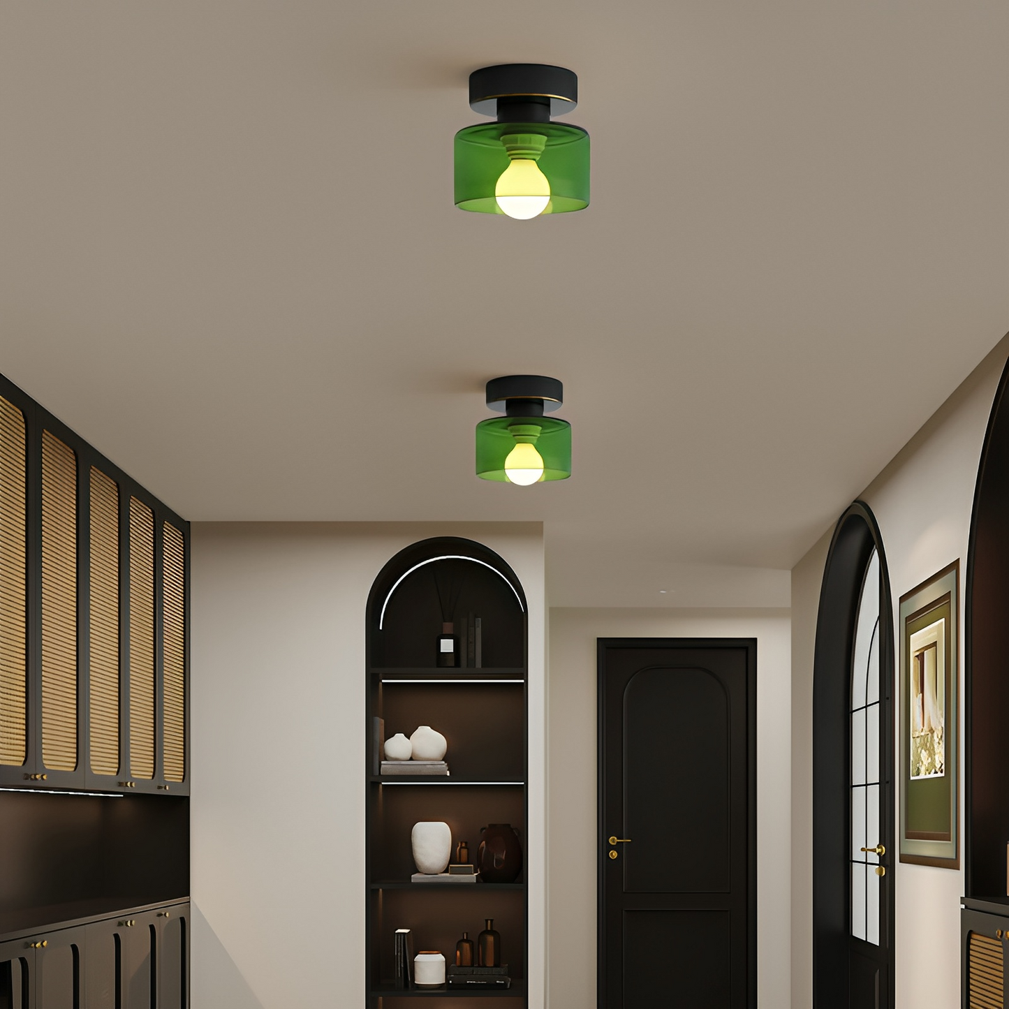 Aurel | Moderne Bauhaus cylindrisk glas indbygningsloftlampe