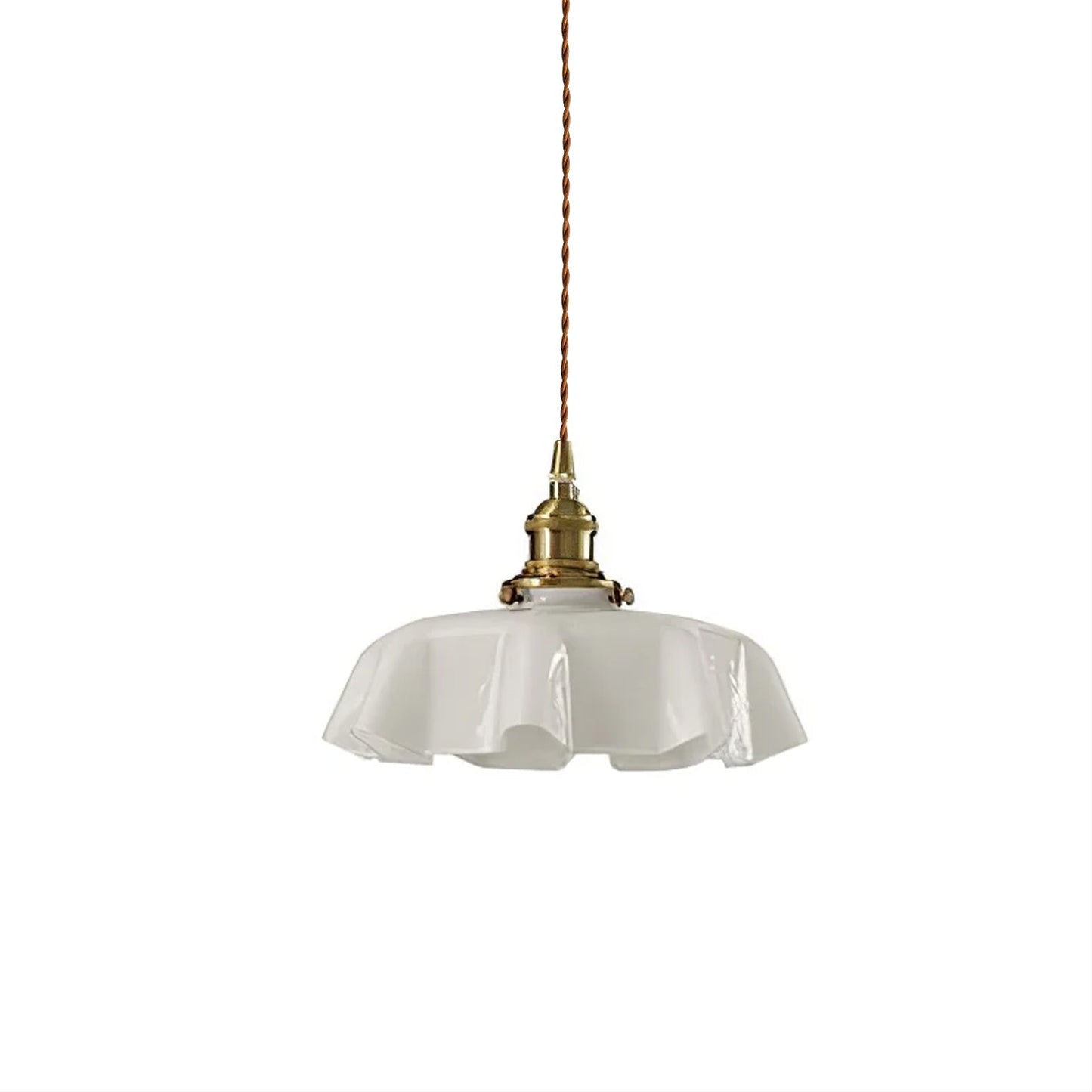 Kelvarna | Vintage plisseret glas fløjl pendellampe