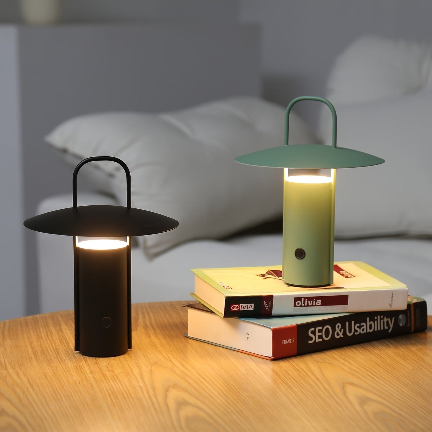 Minimalistisk kuppel metal genopladelig touch-kontrol bordlampe