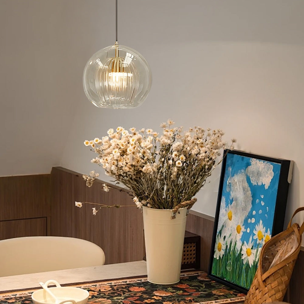 Orbia | Moderne ribbet kugledrop pendellampe